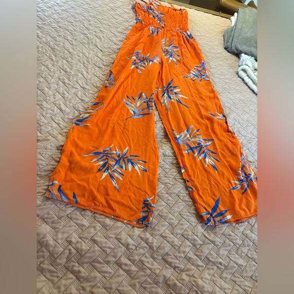 Forever 21 Orange and Blue Floral Jumpsuit - Picture 4 of 4